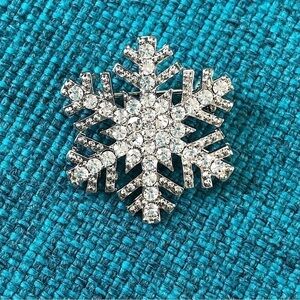 Crystal snowflake brooch Holiday Brooch